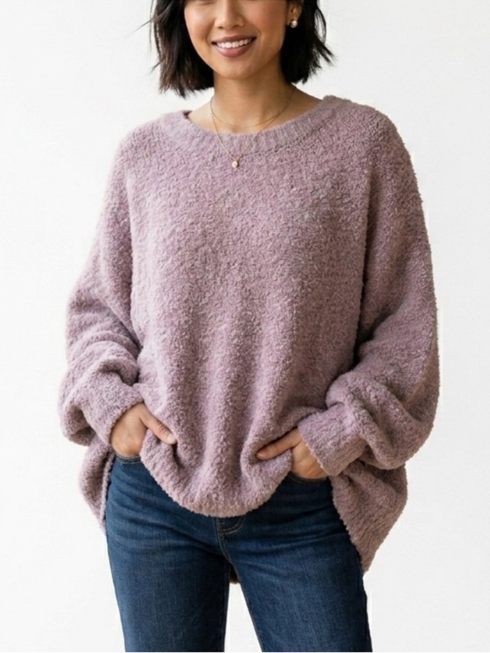 Sadie & Sage Another One Textured Sweater Dusty Mauve Size Small New